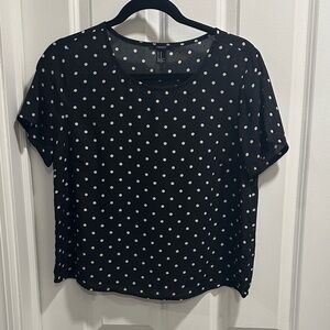 Forever 21 Black and White Polka Dot Short Sleeve Top